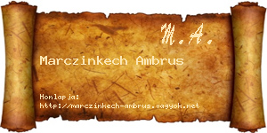 Marczinkech Ambrus névjegykártya